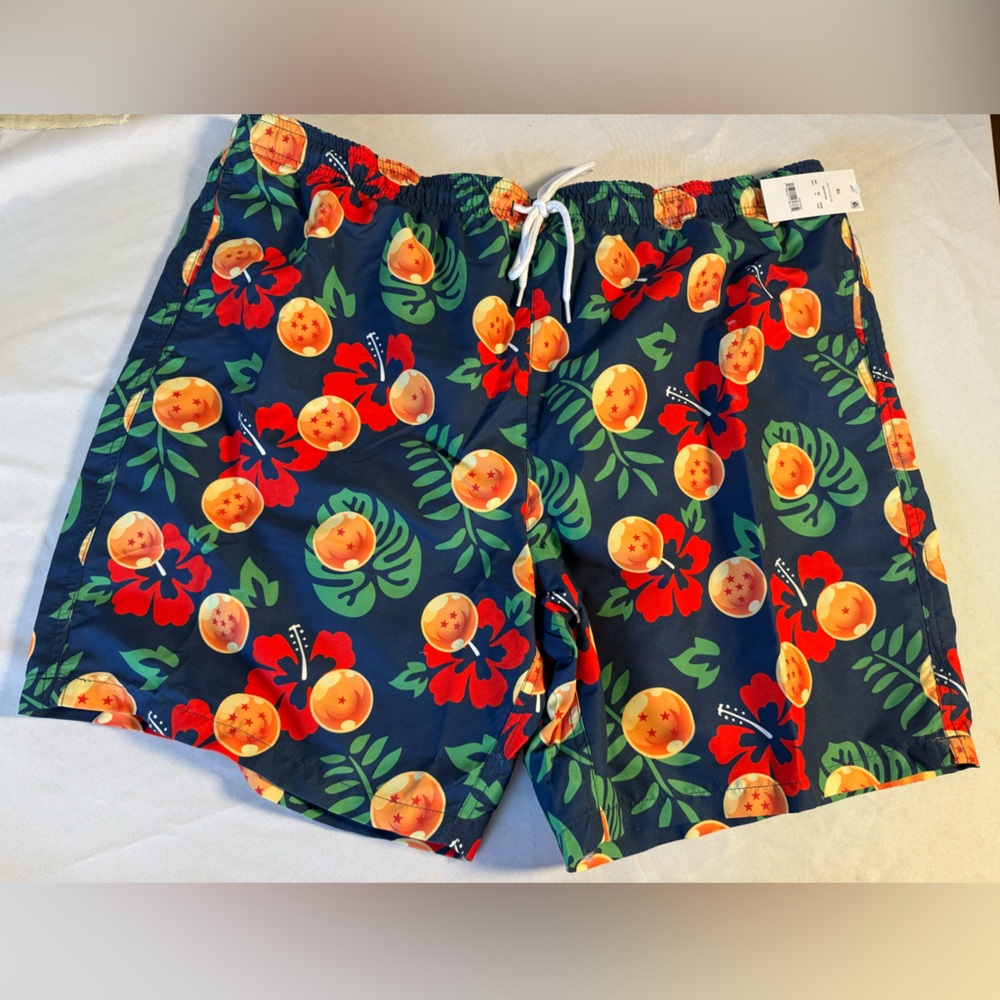 Dragon ball Z Men’s Floral Swim Shorts XL NWT